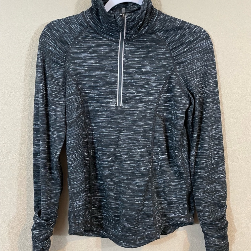 By Together long sleeve 1/4 zip black pullover activewear running shirt sz S EUC